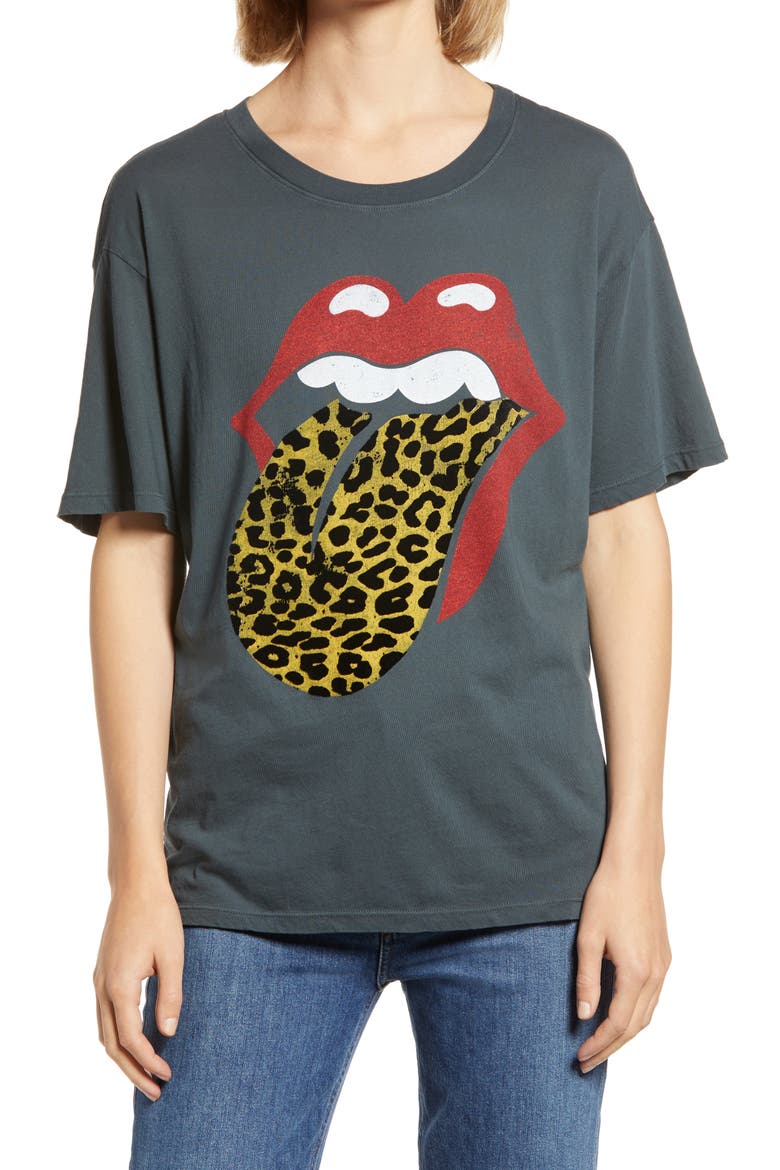 Leopard Tongue Tour Graphic Tee, Main, color, VINTAGE BLACK