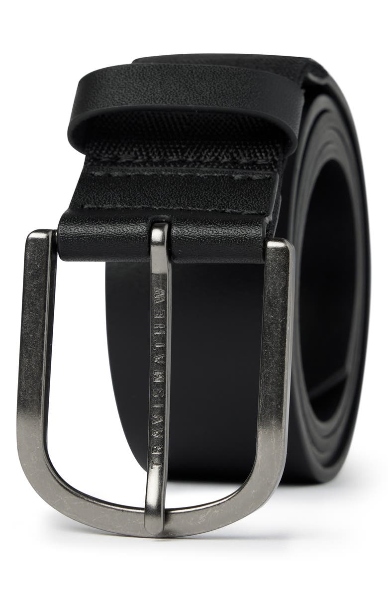 TravisMathew Jinx 2.0 Leather Belt, Main, color, Black