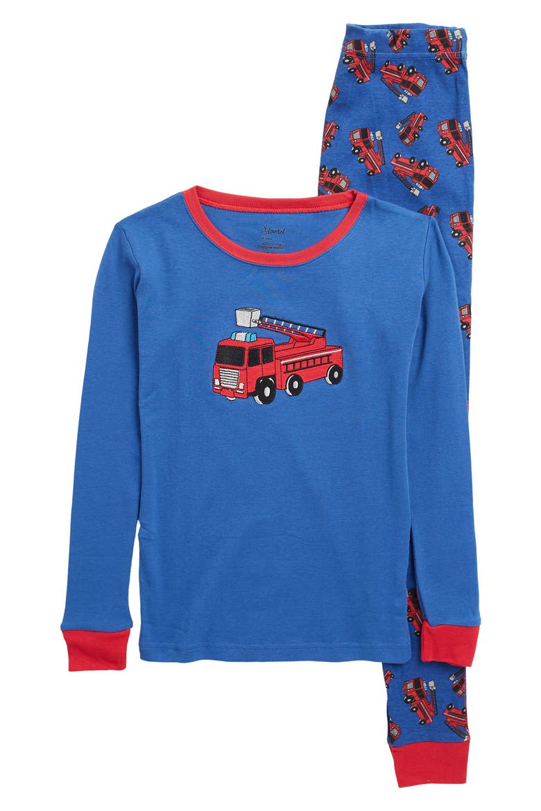 Fire Truck Long Sleeve Top & Pants Pajama Set, Main, color, FIRE TRUCK