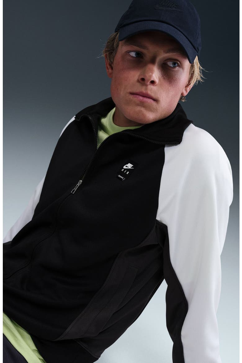 Air Full Zip Track Jacket, Alternate, color, BLACK/ WHITE