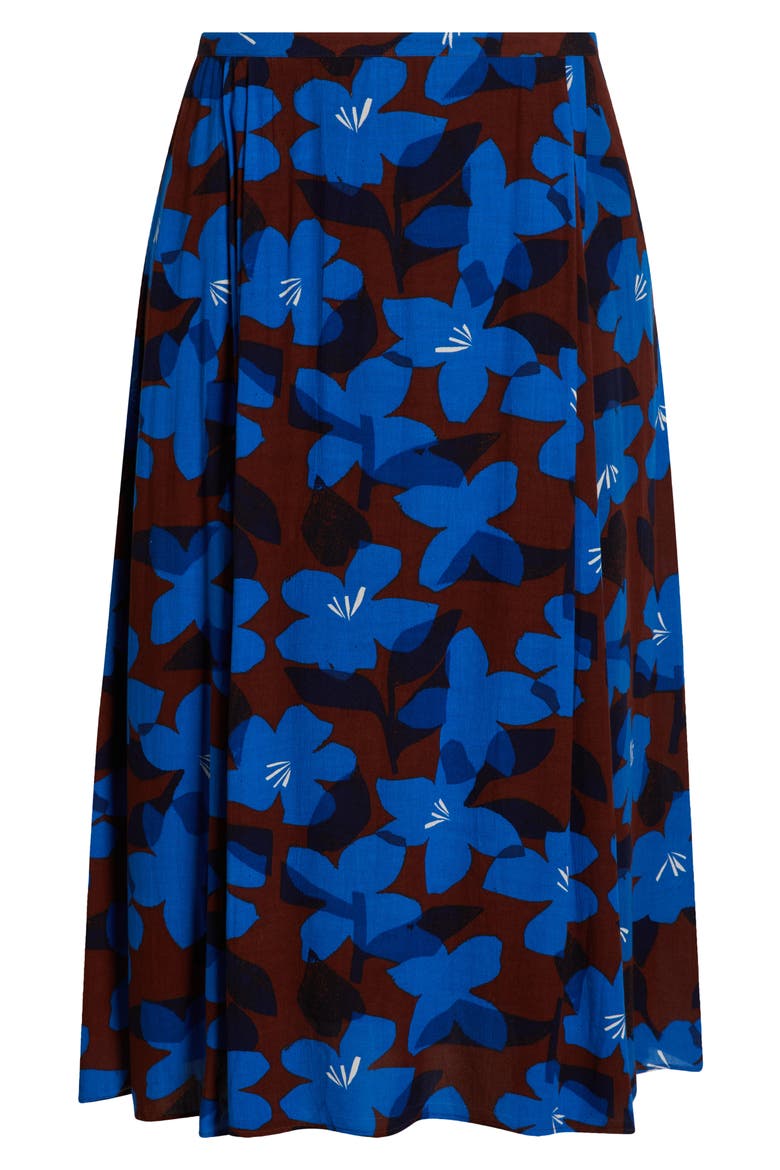 Lethlean Floral Pleated Maxi Skirt, Alternate, color, MACRO FLOWER COCOA
