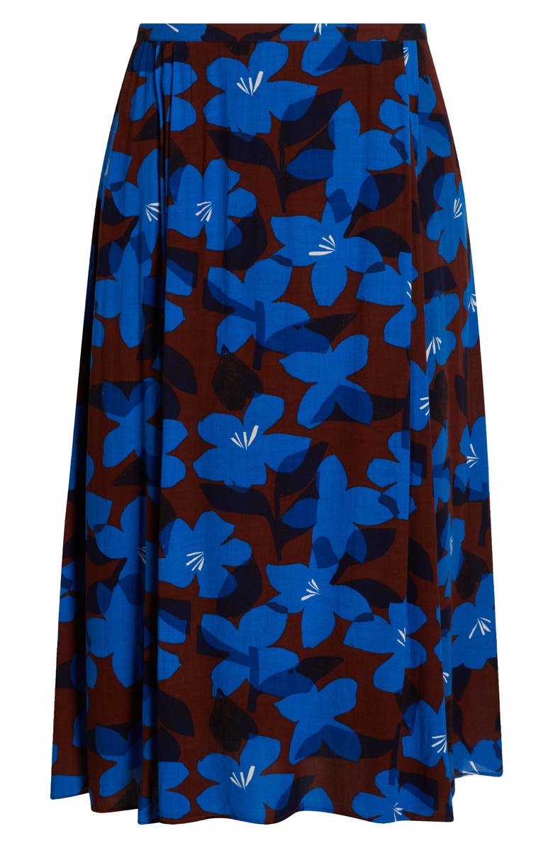 Seasalt Cornwall Lethlean Floral Pleated Maxi Skirt, Alternate, color, Macro Flower Cocoa