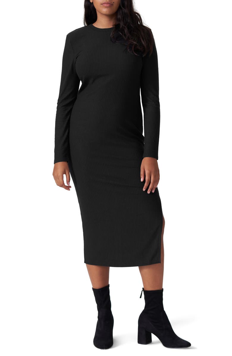 Universal Standard Lexi Long Sleeve Ribbed Midi Dress, Main, color, 