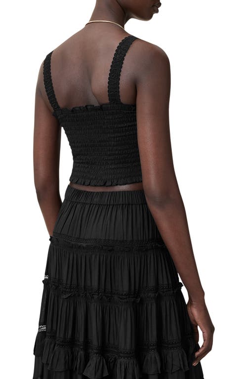 Allsaints Talia Lace Cropped Top In Black