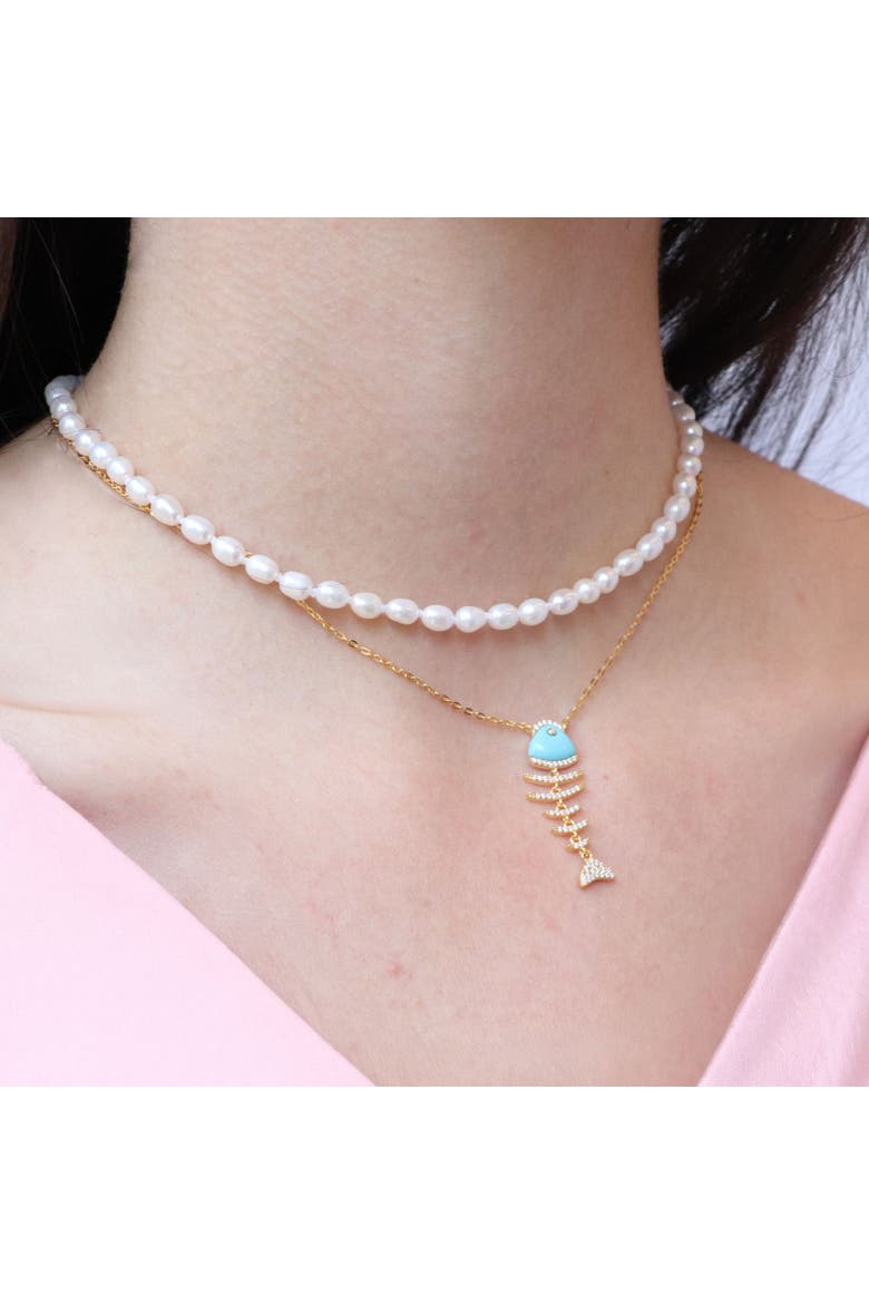 Turquoise Fish Necklace, Alternate, color, Turquoise