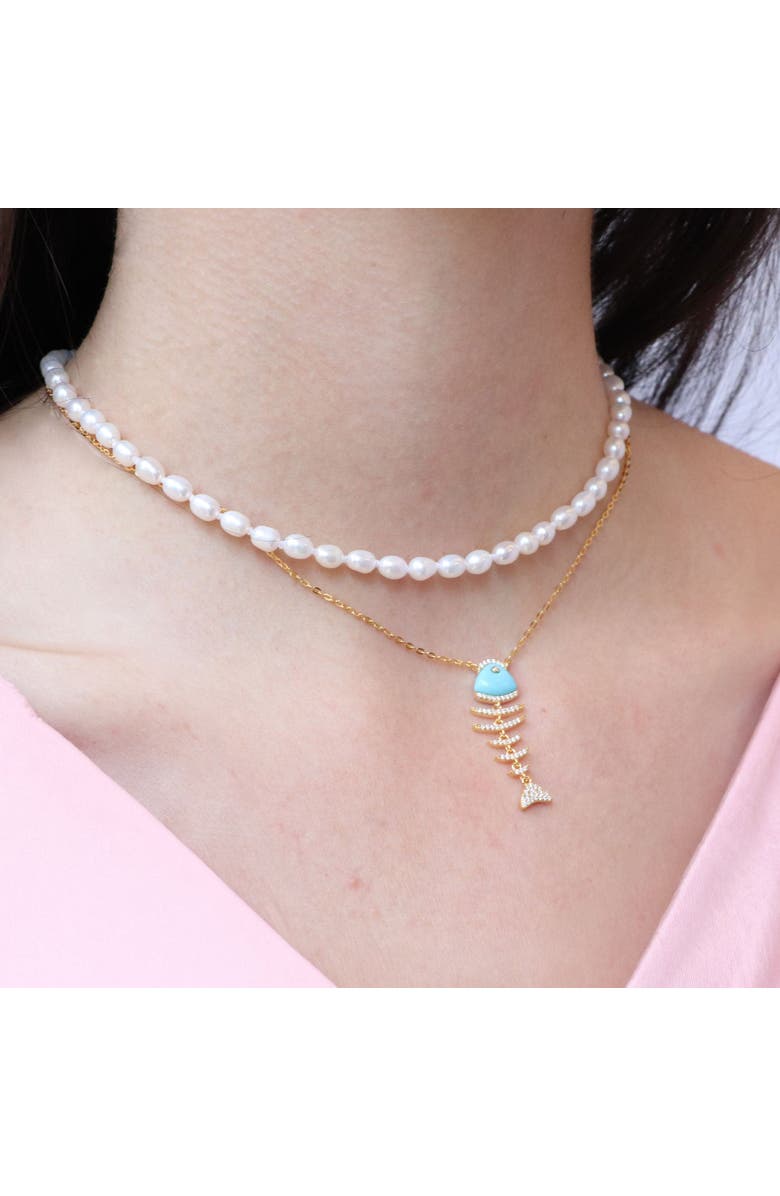 The Lovery Fine Jewelry Turquoise Fish Necklace, Alternate, color, Turquoise