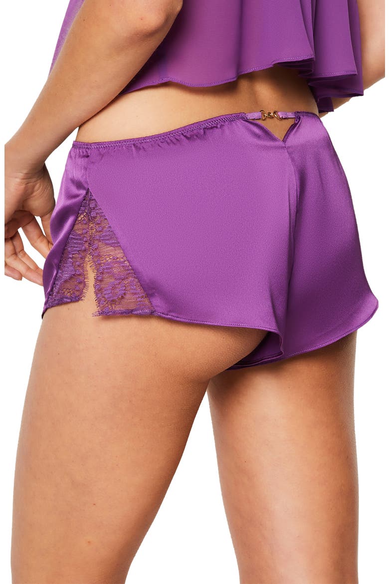 Audacieuse Lace & Satin Pajama Shorts, Alternate, color, PURPLE