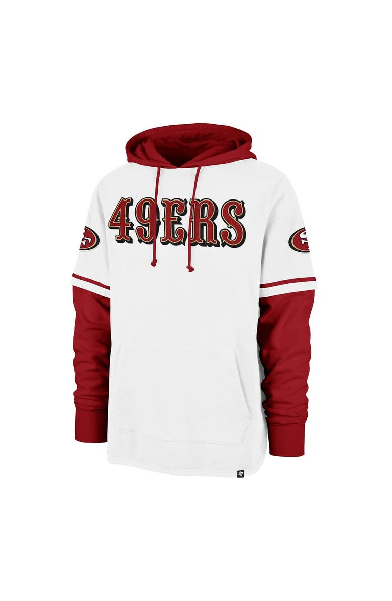'47 Men's '47 White San Francisco 49ers Trifecta Shortstop Pullover Hoodie, Alternate, color, 