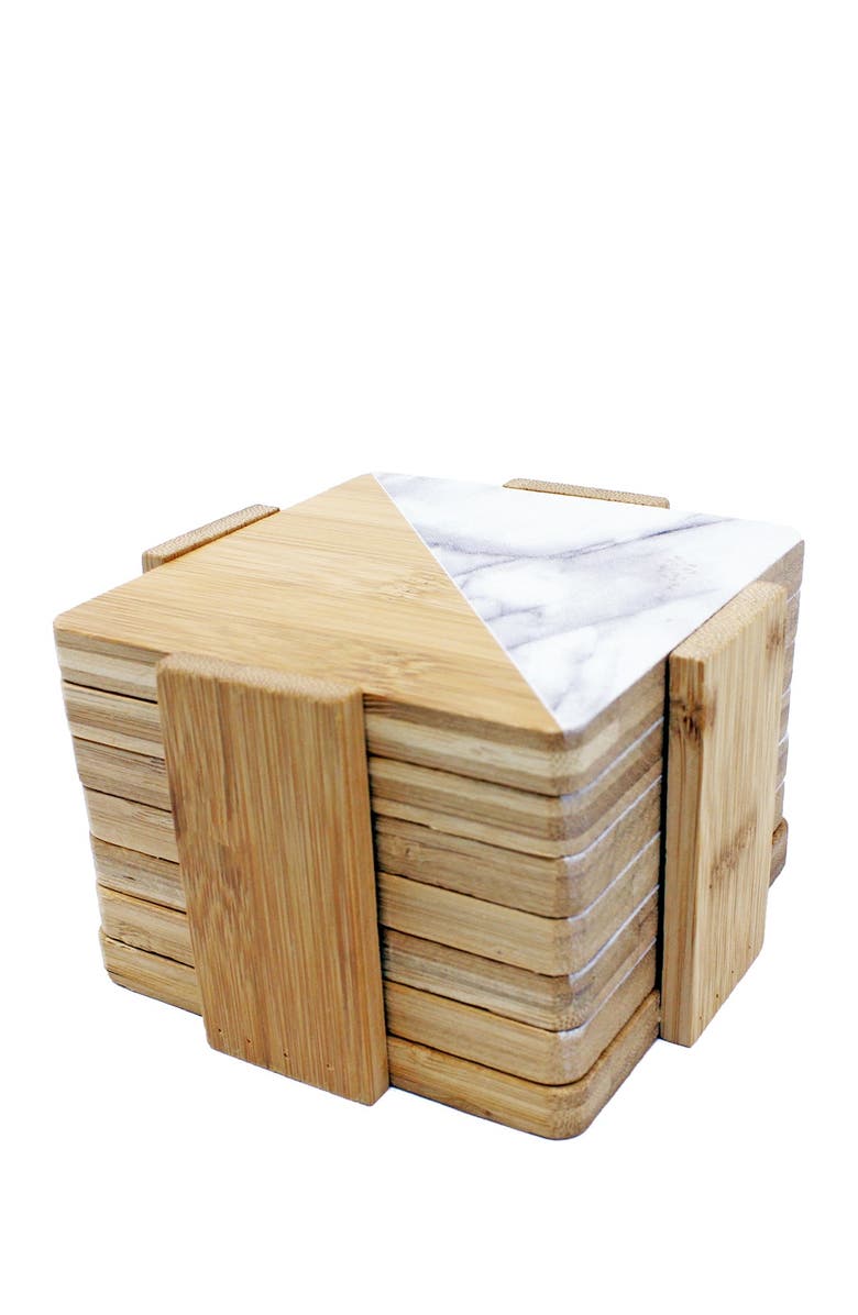 BergHOFF Bamboo Two-Tone 8-Piece Bamboo Coaster Set, Main, color, 