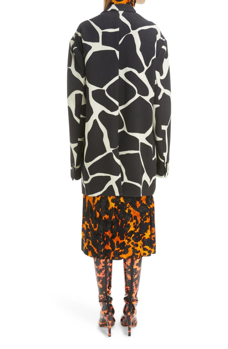 Dries Van Noten Giraffe Print Wool Crepe Blazer, Alternate, color,