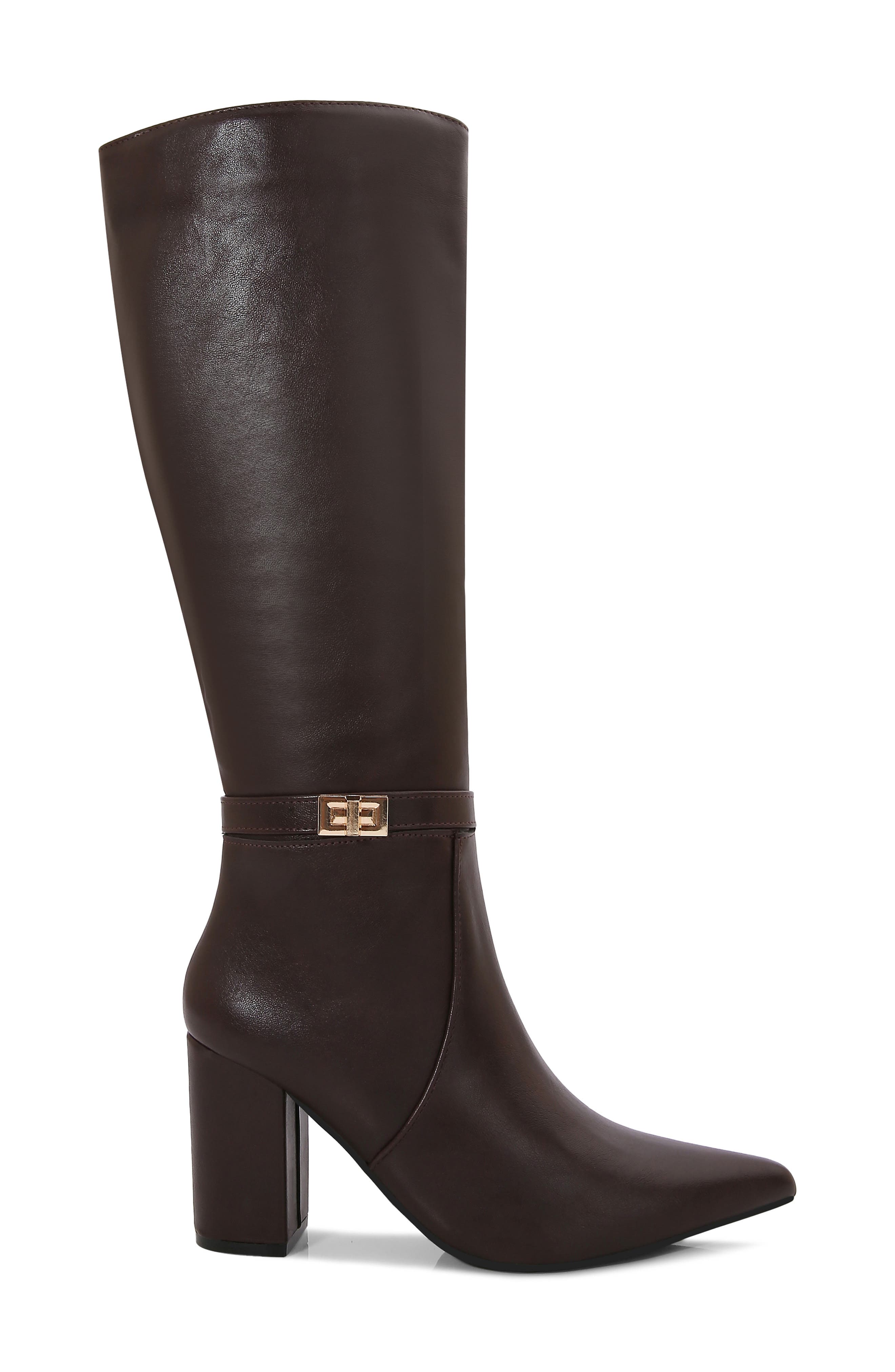 Arkady Block Heel Riding Boot, Alternate, color, BROWN