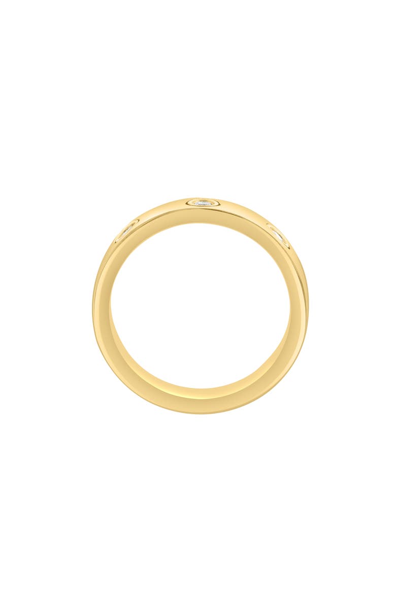 14K Gold Plated Sterling Silver Diamond Band Ring, Alternate, color, GOLD