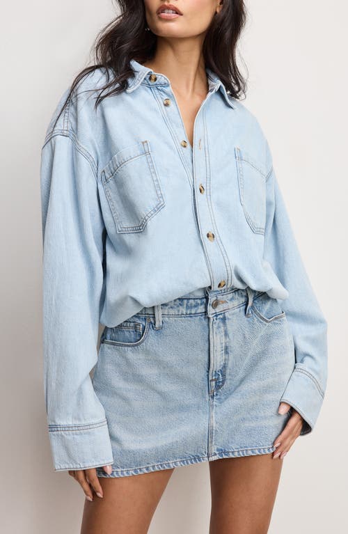 Good American Denim Shirtdress In Blue