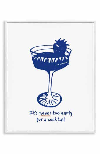 Stupell Industries Never Too Early For A Cocktail Framed Canvas Wall Art