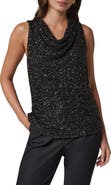 Donna Karan New York Sequin Sleeveless Cowl Neck Top