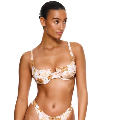 Nostalgic Bloom Underwire Bikini Top Swimsuit