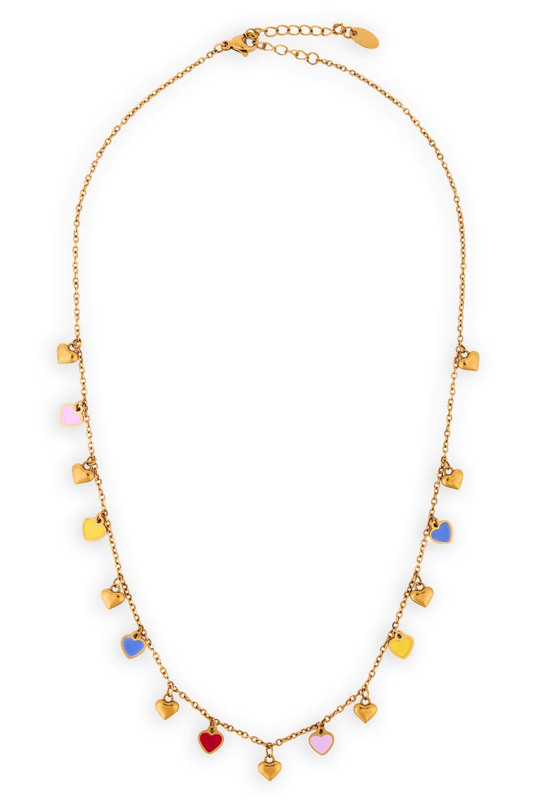 Heart Charm Necklace, Main, color, GOLD