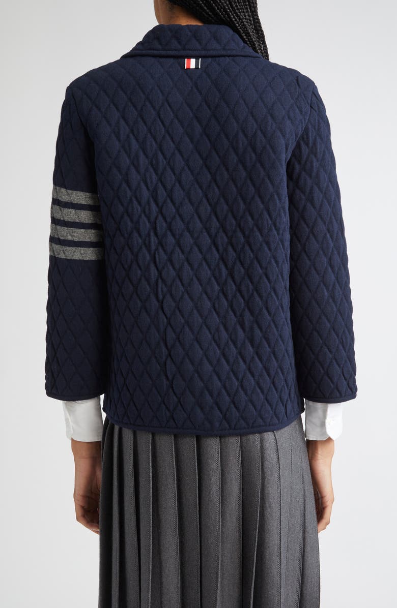 Thom Browne 4-Bar Quilted Virgin Wool Blend Jacket, Alternate, color, Navy
