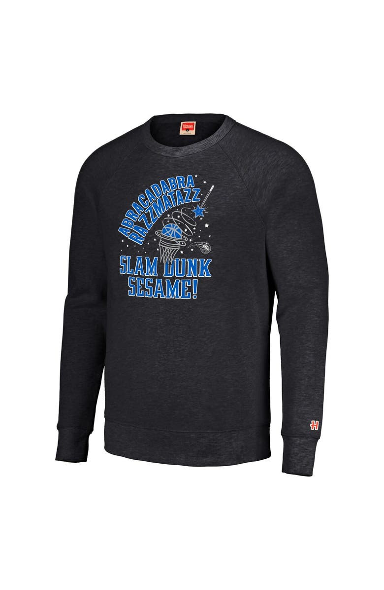 Homage Unisex Homage Charcoal Orlando Magic Slam Dunk Sesame Tri-Blend Crew Raglan Pullover Sweatshirt, Alternate, color, Charcoal
