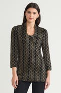 Ming Wang Art Deco Lurex Soft Knit Tunic