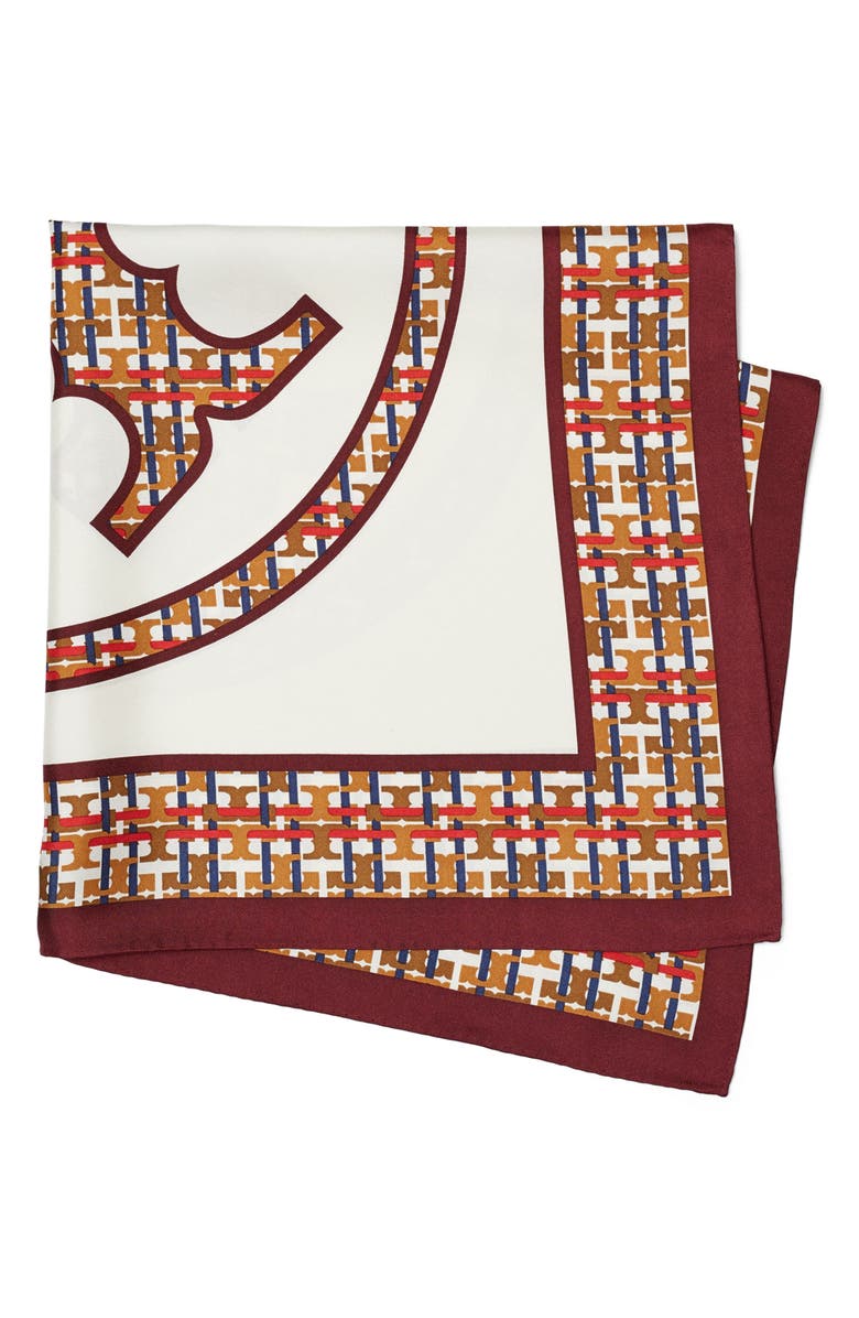 Tory Burch Silk Twill Square Scarf, Main, color, 