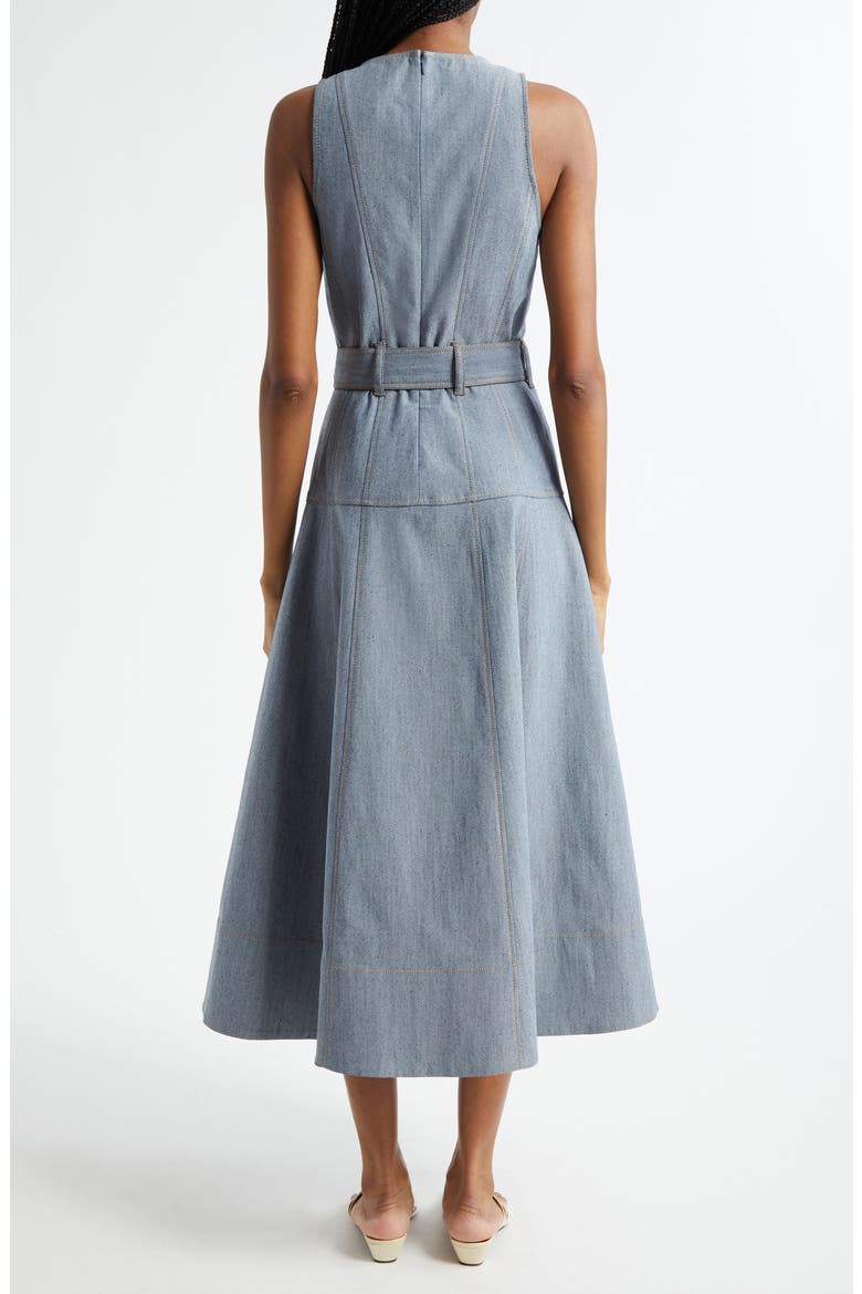 Margaret Belted Denim Dress, Alternate, color, LIGHT INDIGO