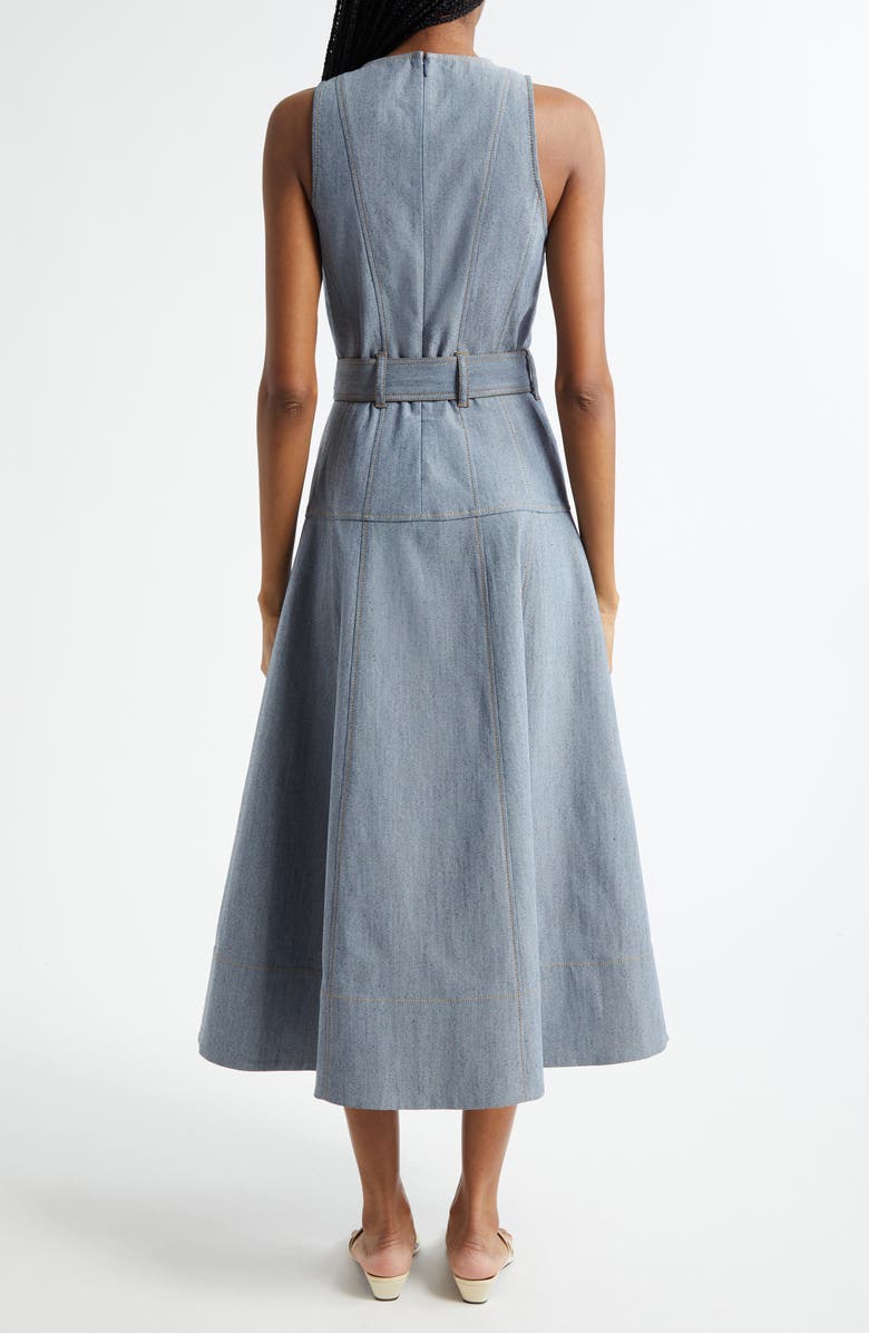 Cinq à Sept Margaret Belted Denim Dress, Alternate, color, 