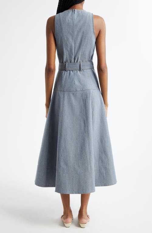 Cinq À Sept Margaret Belted Denim Dress In Blue