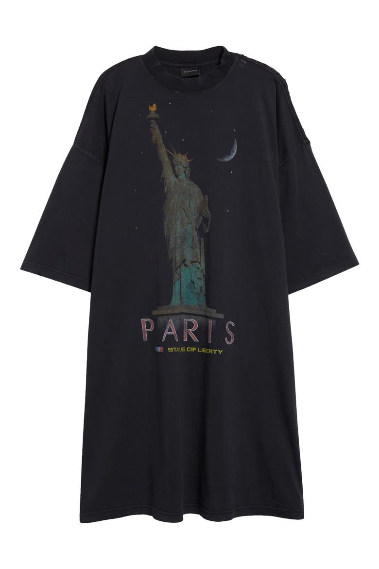 Liberty Graphic T-Shirt Minidress, Alternate, color, 1083 FADED BLACK