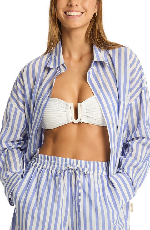 Sails Beach Stripe Cover-Up Tunic