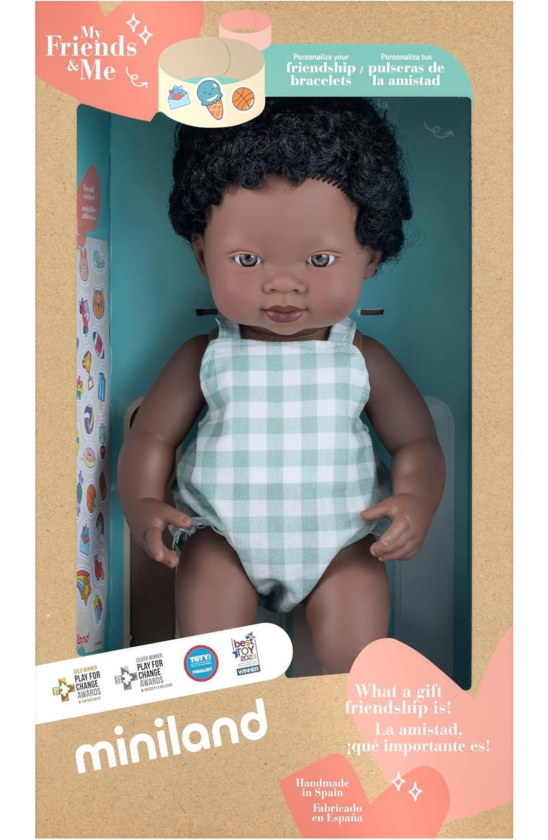 Miniland Baby Doll African Boy 15'' (Box) - My Friends & Me, Alternate, color, Dark Skin