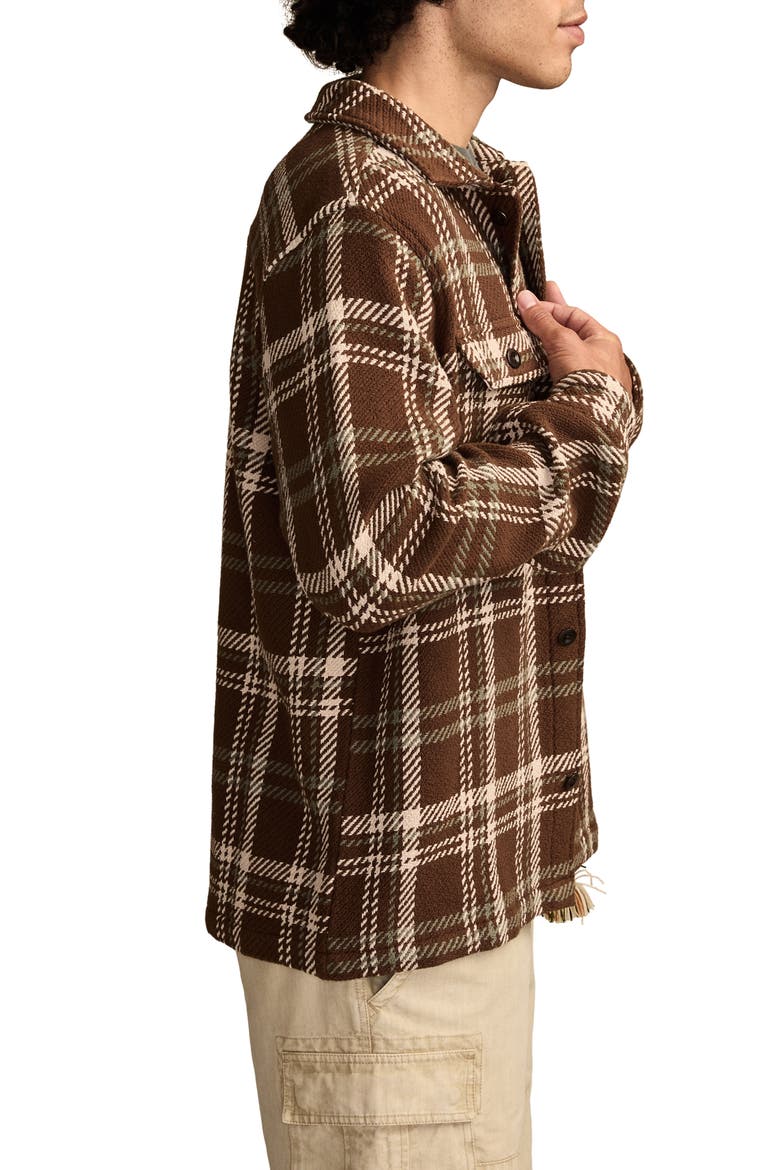 Plaid Twill Shirt Jacket, Alternate, color, BROWN MULTI
