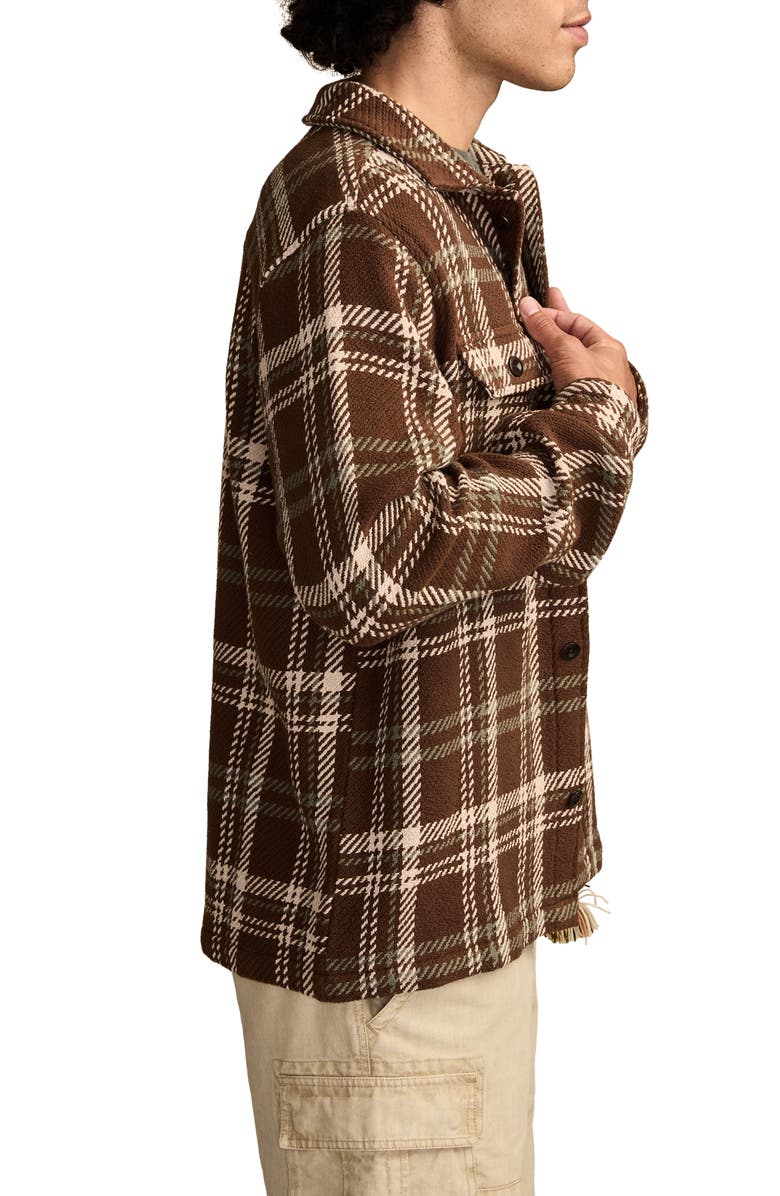 Lucky Brand Plaid Twill Shirt Jacket, Alternate, color, Brown Multi