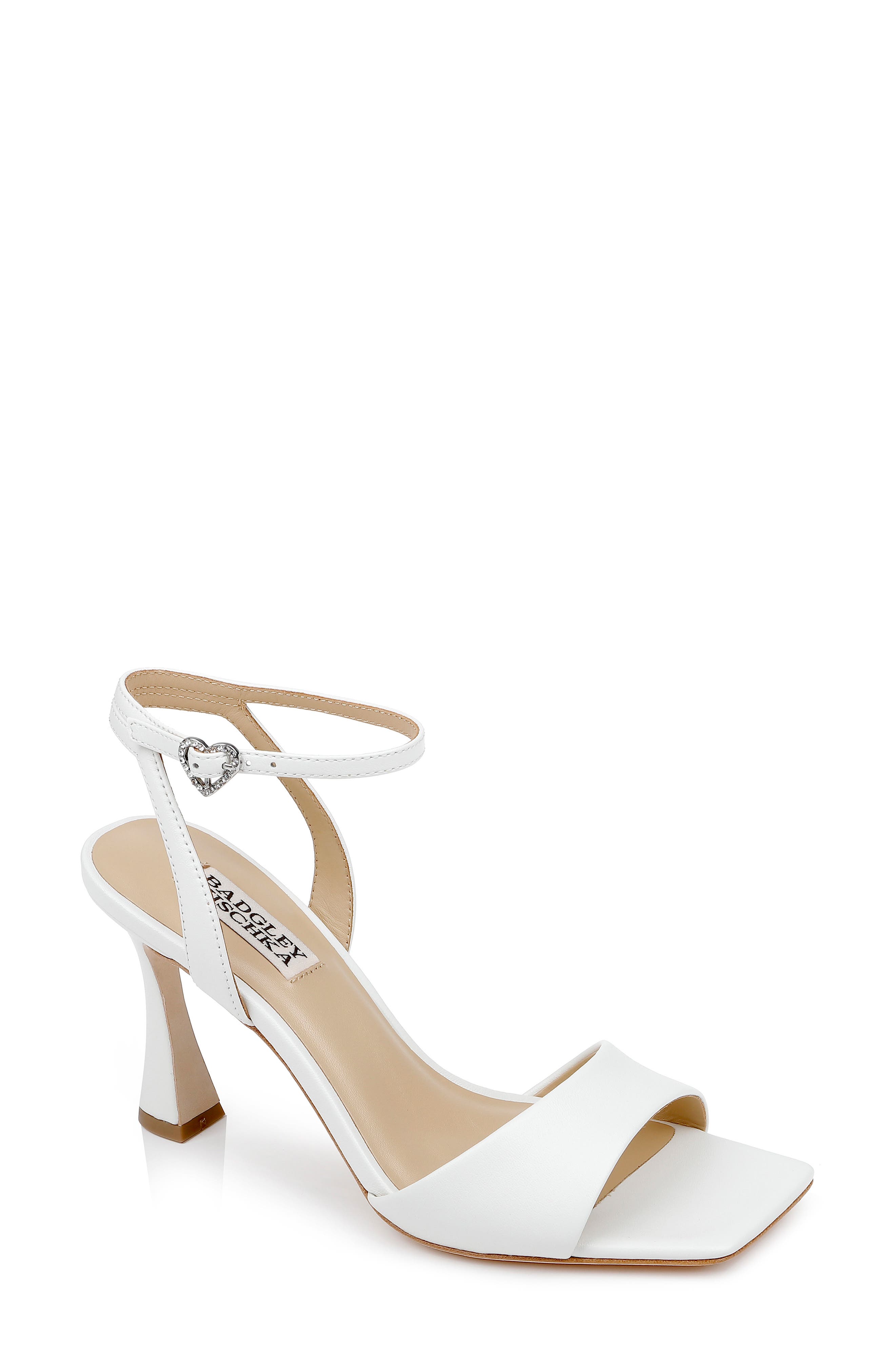 Badgley Mischka Collection Cady Ankle Strap Sandal, Main, color, Whiteleath