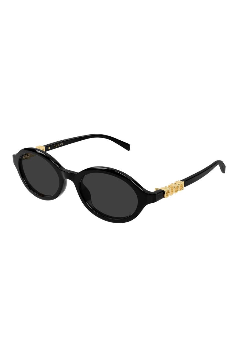 51mm Round Sunglasses, Alternate, color, BLACK
