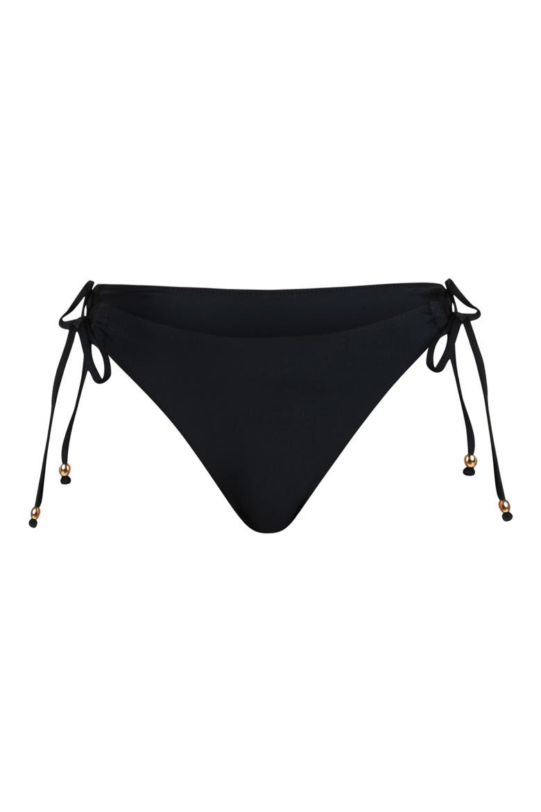 Solids Side Tie Bikini Bottoms, Alternate, color, BLACK