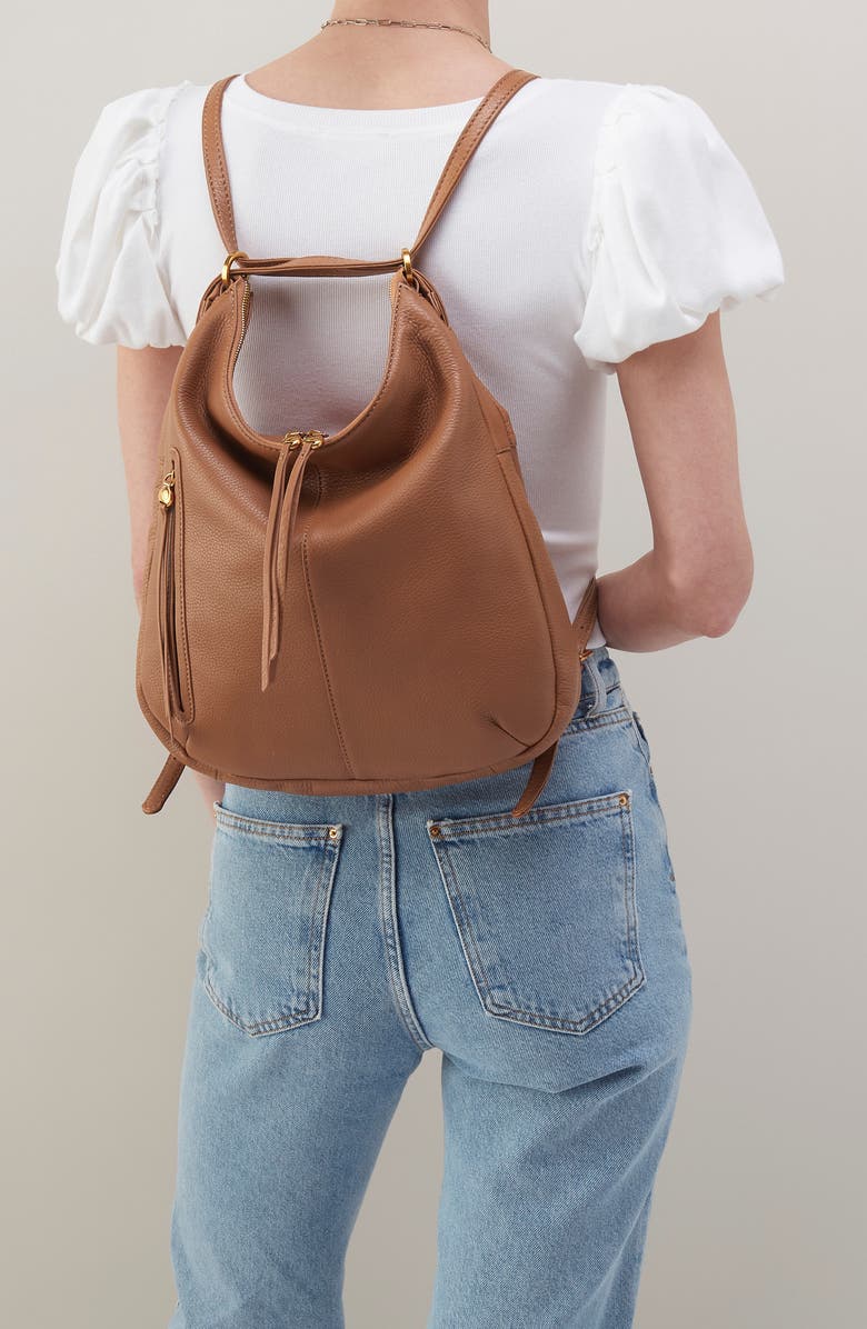 HOBO Merrin Leather Convertible Backpack, Alternate, color, Timber Brown