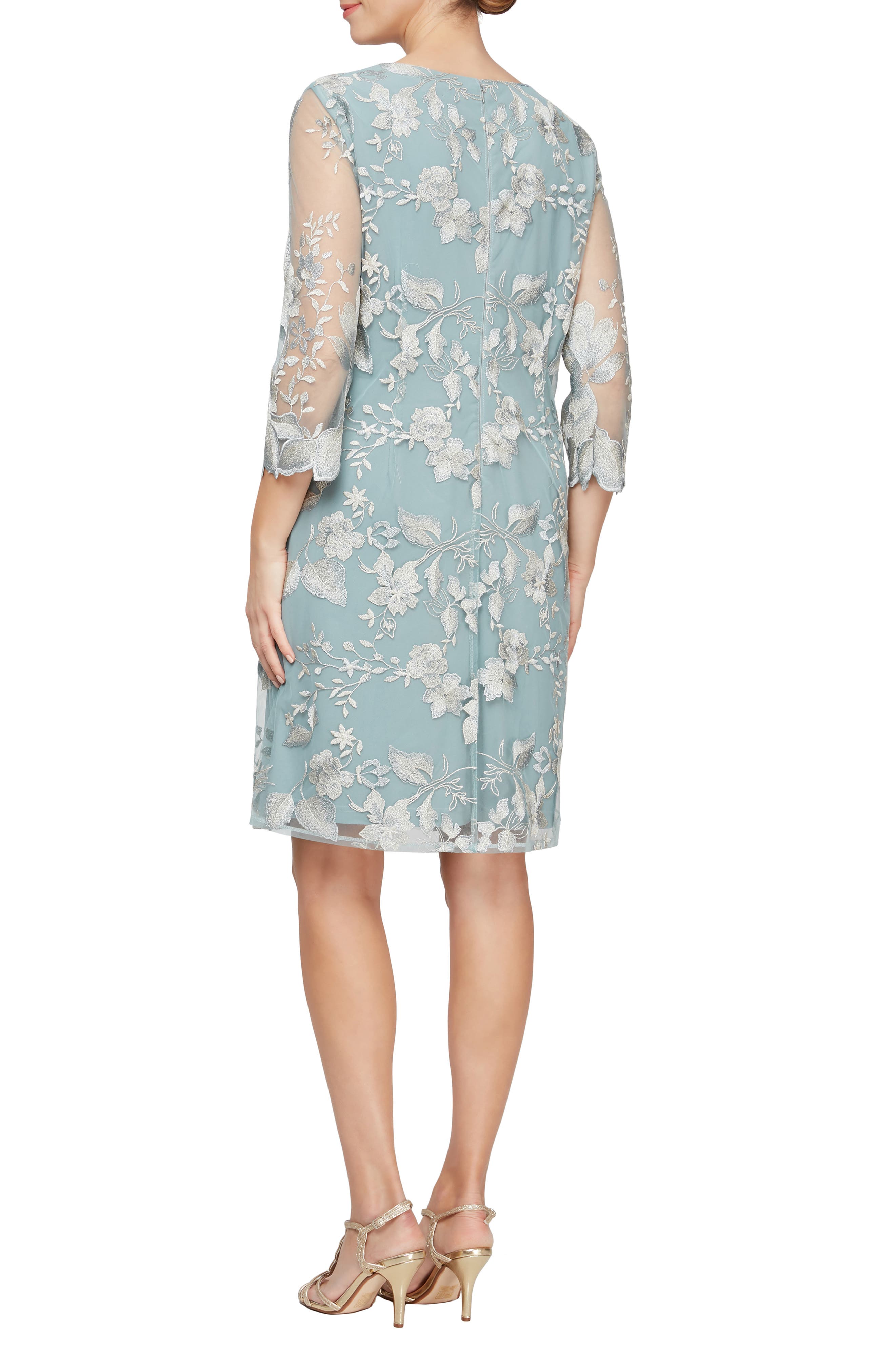 Embroidered Mock Jacket Cocktail Dress - image 2