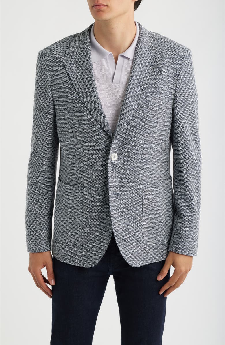 BOSS Camel Jeff Regular Fit Stretch Linen & Cotton Sport Coat, Main, color, Dark Blue