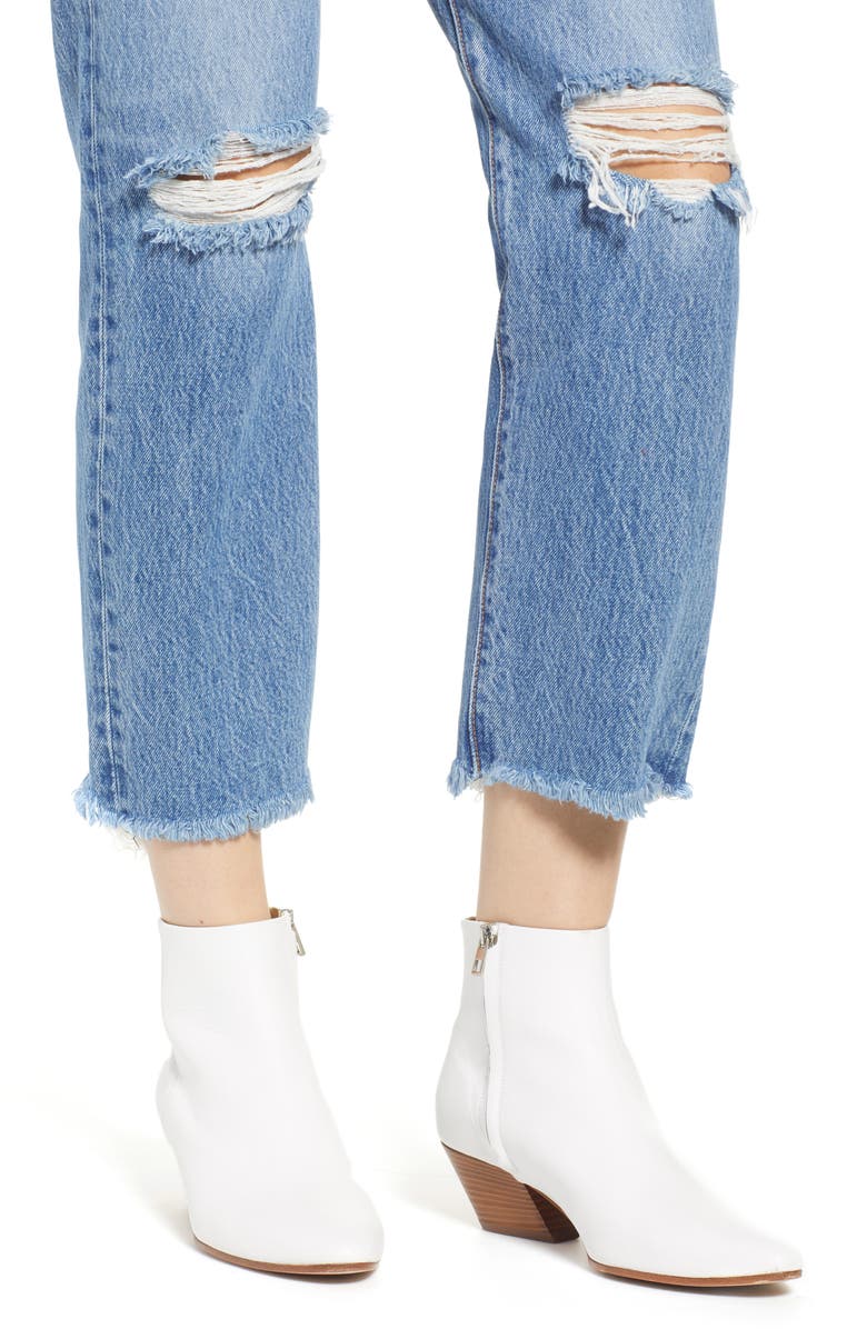 Levi's<sup>®</sup> Wedgie High Waist Ripped Crop Straight Leg Jeans, Alternate, color,