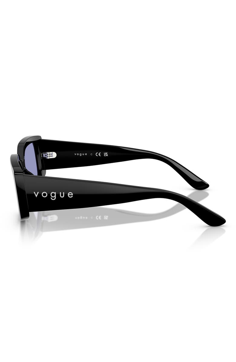 VOGUE 55mm Rectangular Sunglasses, Alternate, color, Black