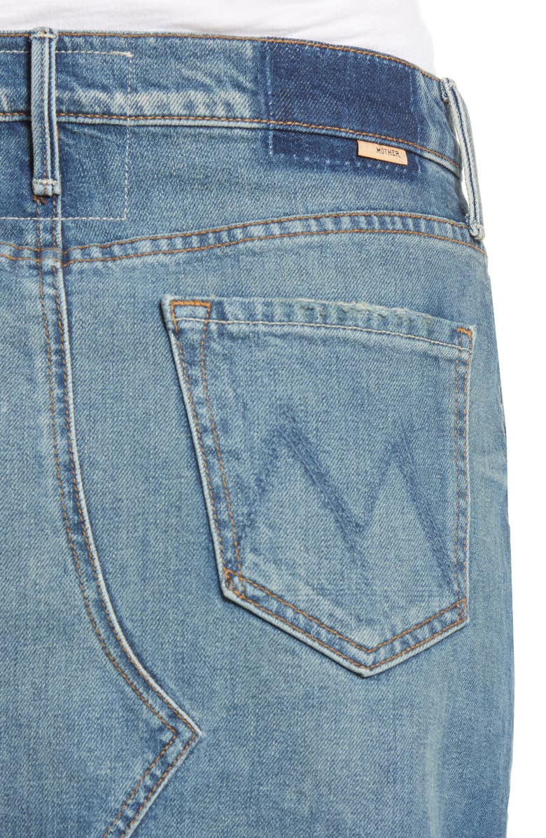 MOTHER The Tomcat Fray Denim Skirt, Alternate, color,