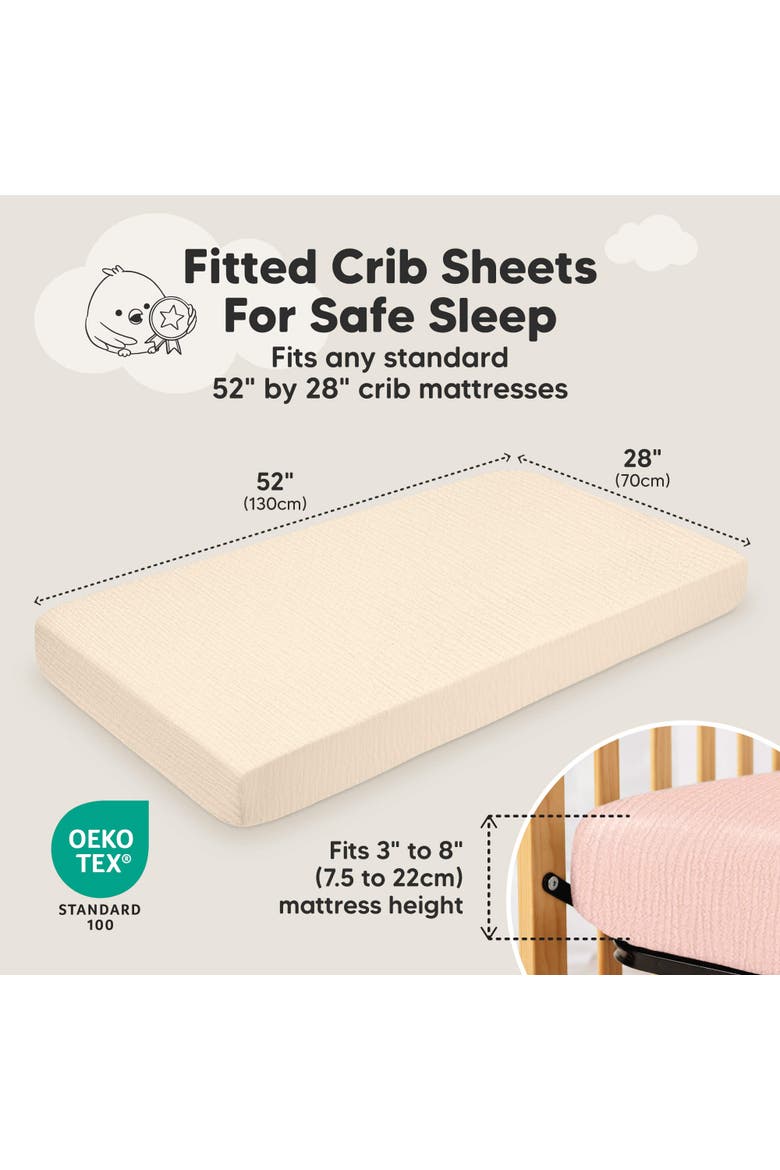 2-Pack Lyra Muslin Crib Sheets, Alternate, color, Cameo