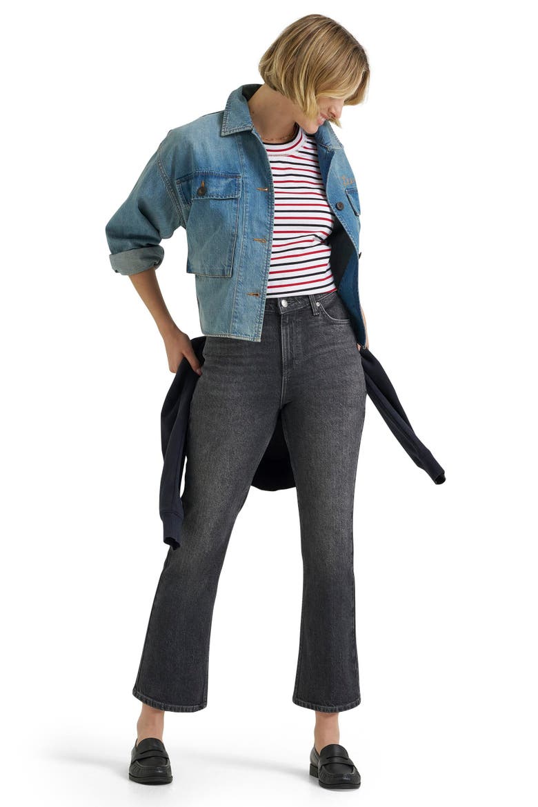 High Waist Kick Boot Flare Jeans, Alternate, color, EARTH TONE