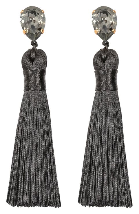 Francine Silk Tassel Drop Earrings