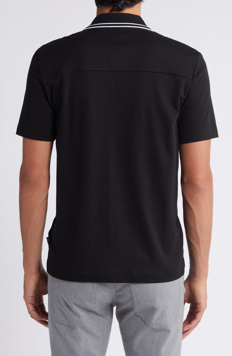 BOSS Powell Tipped Short Sleeve Knit Button-Up Shirt, Alternate, color, 