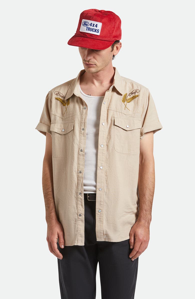 Brixton Ford 4x4 HP Snapback Trucker Hat, Alternate, color, Candy Apple Red