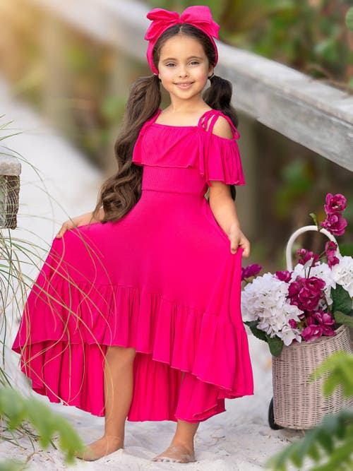 MIA BELLE GIRLS MIA BELLE GIRLS GIRLS BERRY BLISS HI-LO RUFFLE DRESS