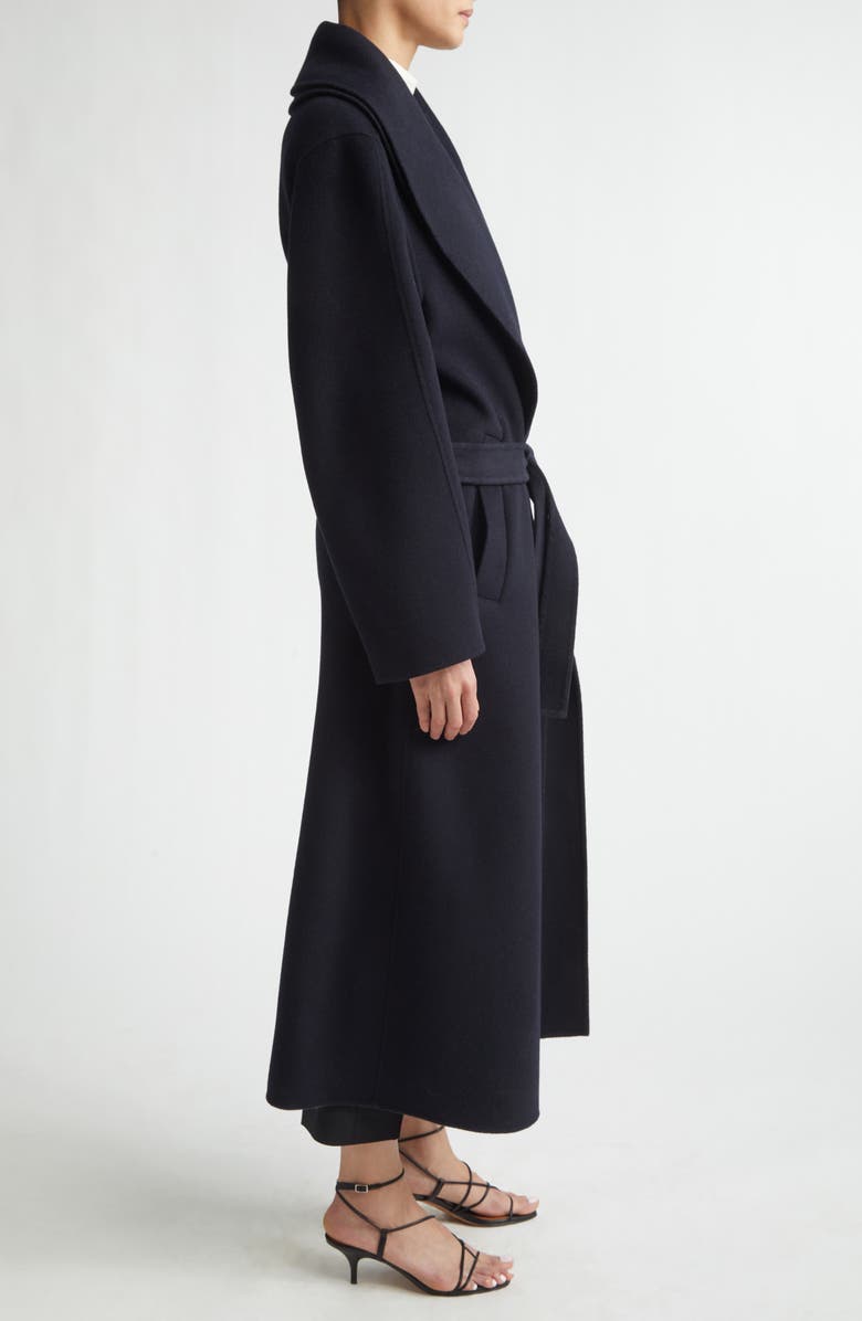 Róhe Double Face Wool & Cashmere Wrap Coat, Alternate, color, Navy