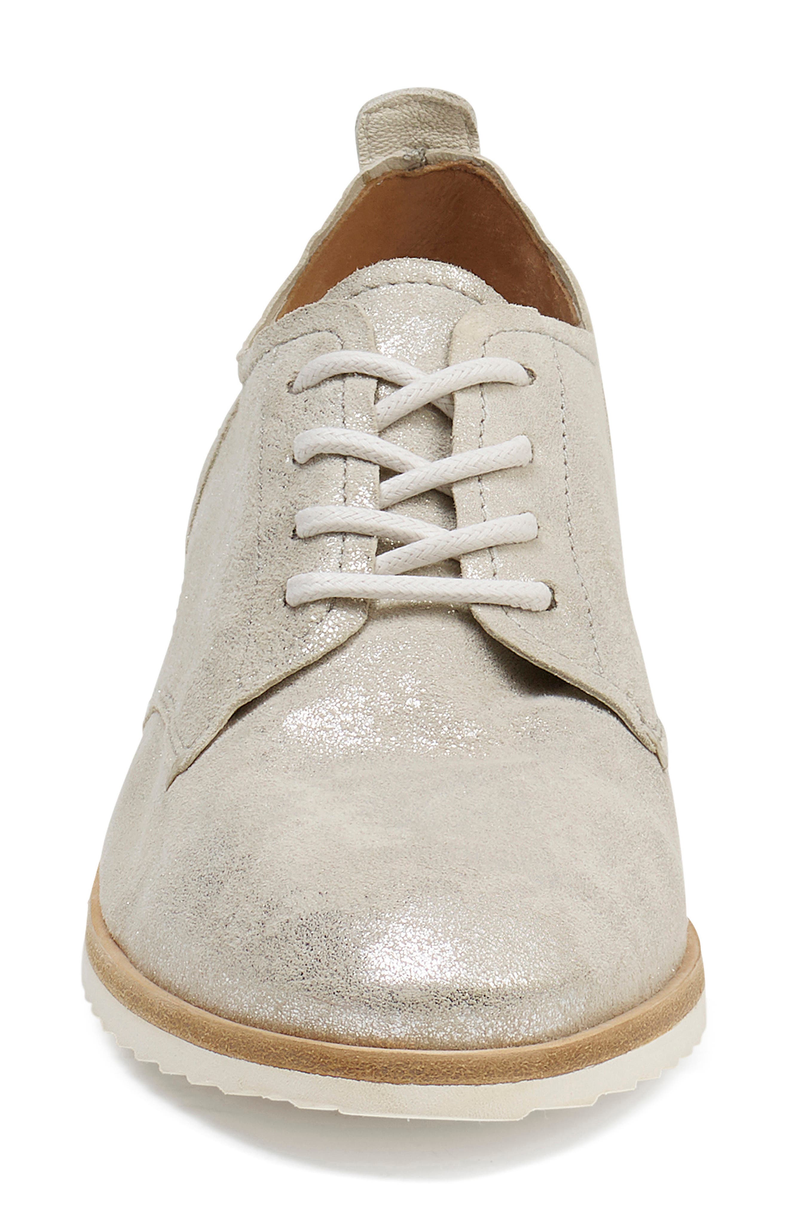 Audrey Lace-Up Derby, Alternate, color, IVORY METALLIC SUEDE